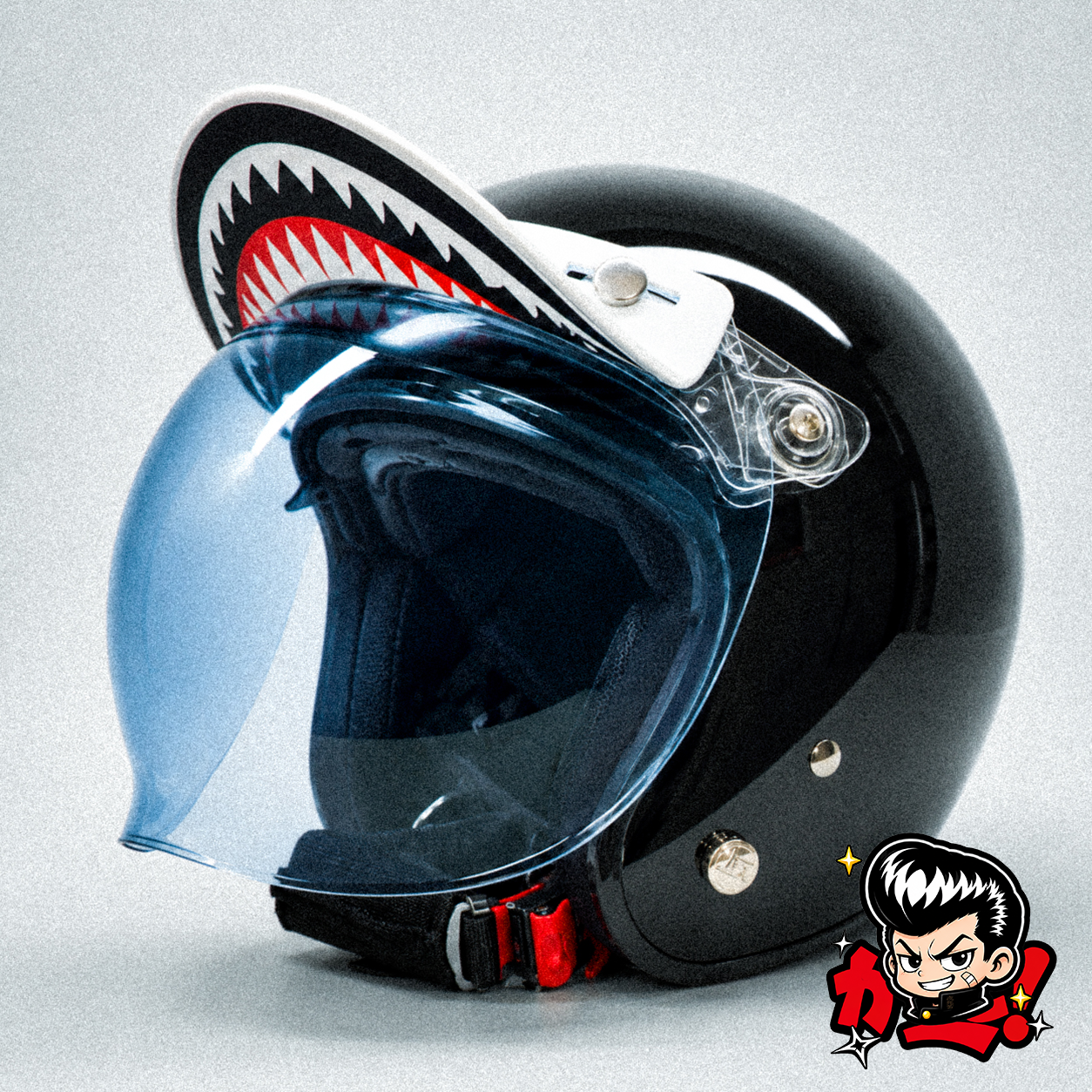 FUJIKURABU Retro Helmet - Black