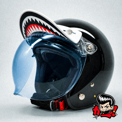 FUJIKURABU Retro Helmet - Black