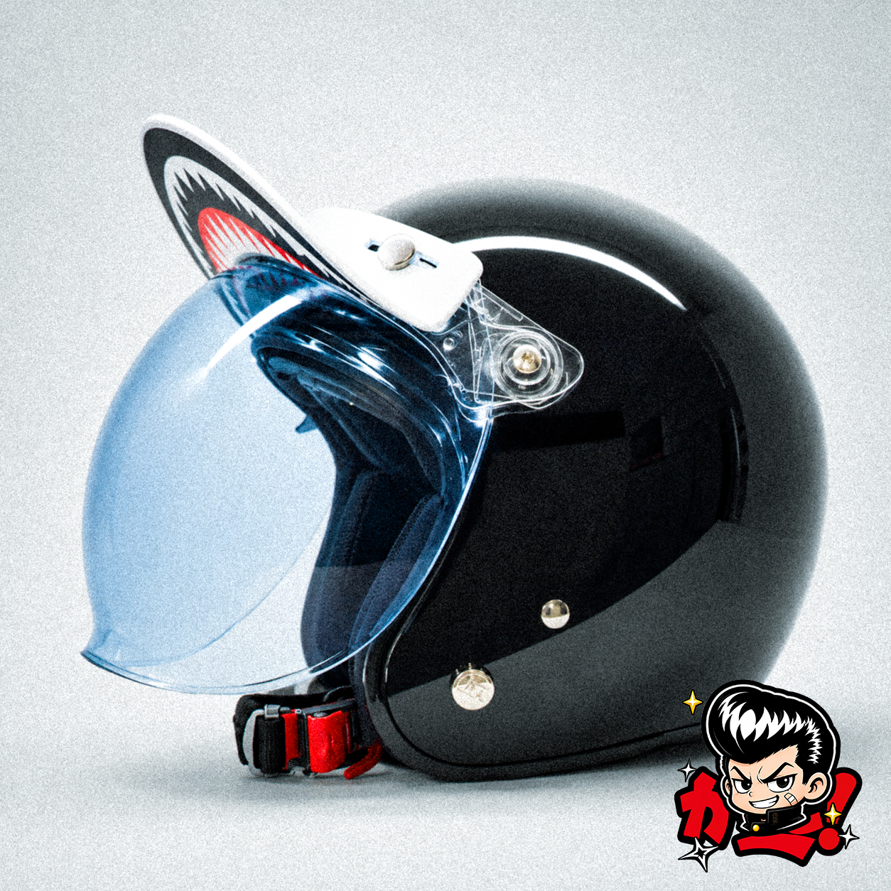 FUJIKURABU Retro Helmet - Black